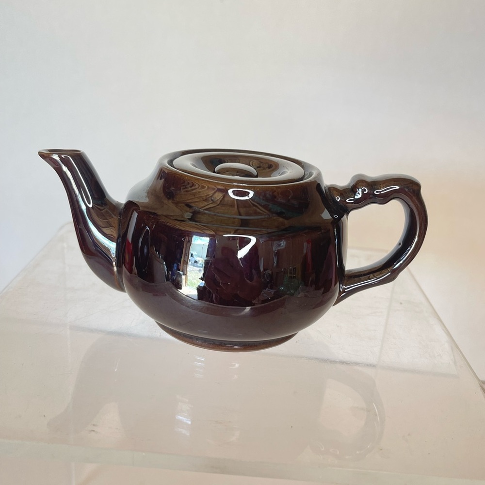 Vtg. Sadler Glazed, Porcelain Brown Teapot 1 Cup Japan